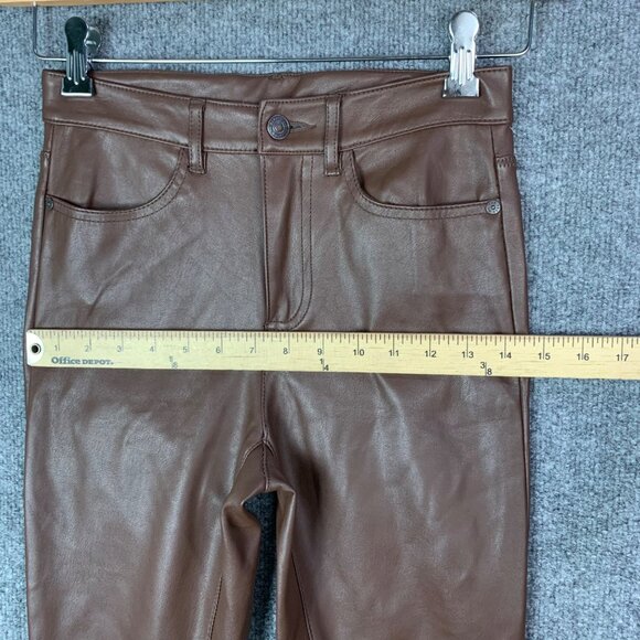 Free People Chocolate Skinny Leather Pants - Picture 7 of 11
